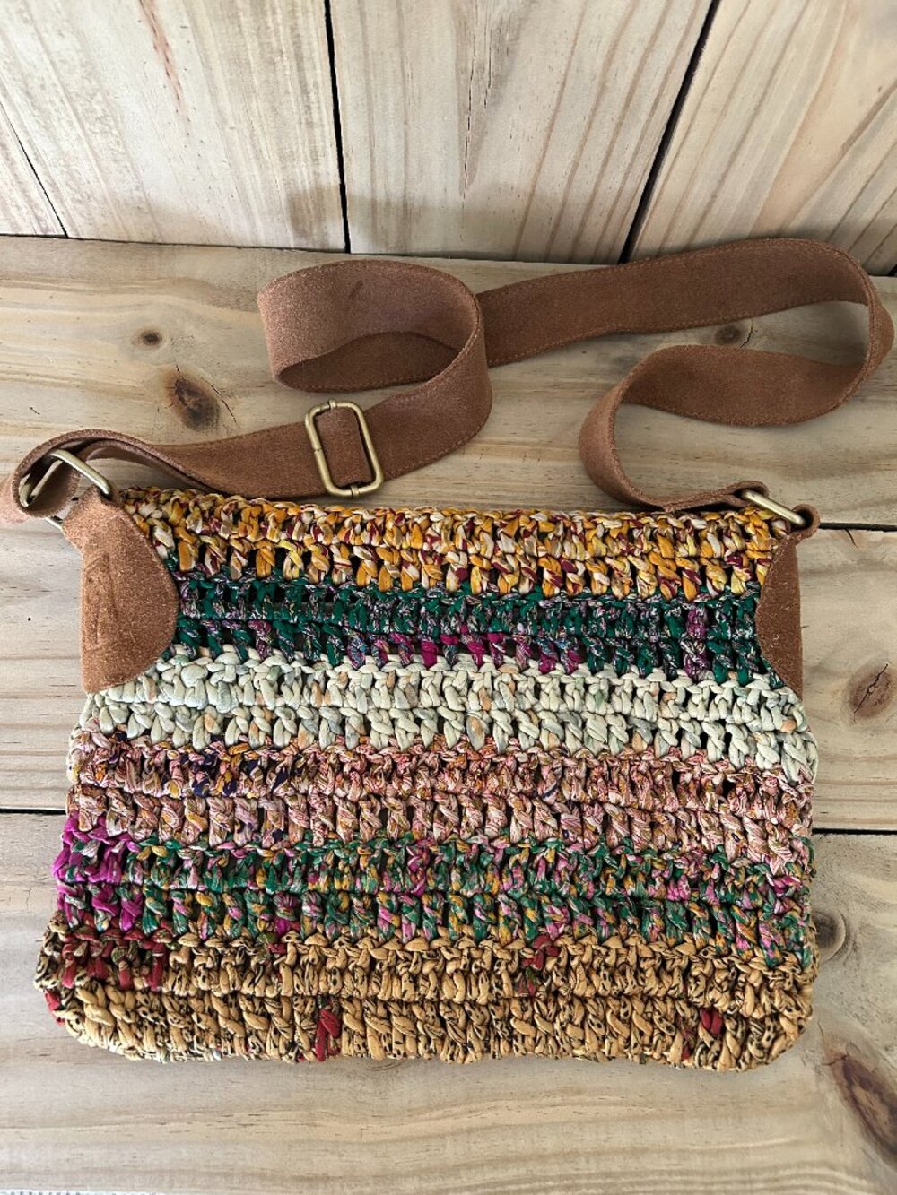 Vintage Classic Woven Handbag with Logo